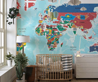 World Flags Wallpaper Mural - Giffywalls