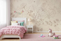 Serene Forest Sketch Wall Mural