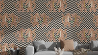 Zigzag Tiger Stripe Wallpaper Mural
