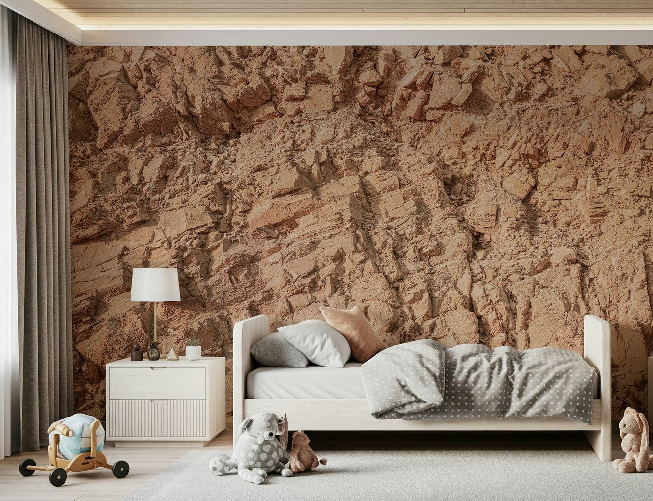 A beautiful textured earth wallpaper mural for a modern home.

