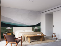 Galactic Harmony Wall Mural: serene bedroom wallpaper