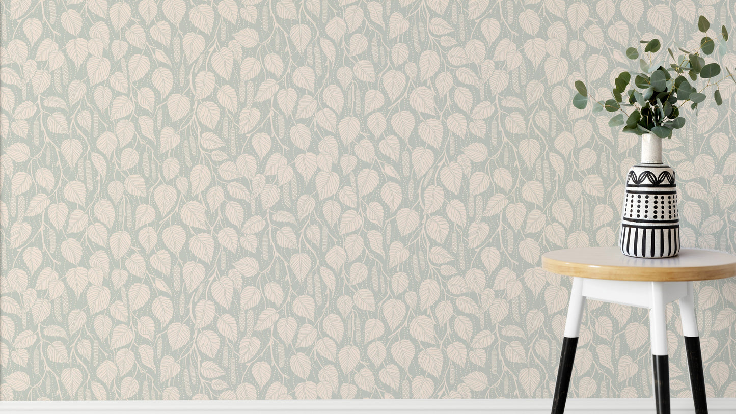 Dewy Birch Branches Wallpaper⁠