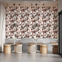 Stylish crowd art pattern wall mural design
