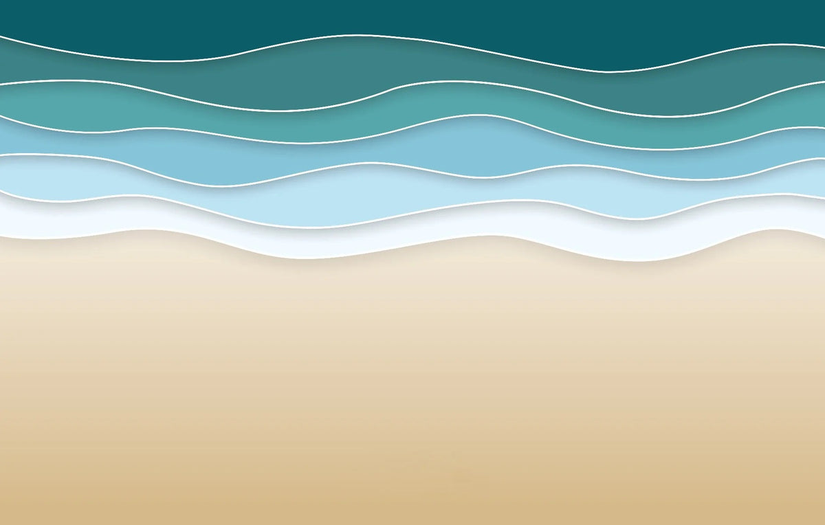 Ocean Embrace Layered Wall Mural in your room — zoomed