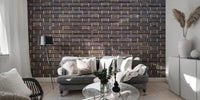Vintage brown faux brick wallpaper mural for cozy interiors.