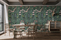 Removable wallpaper with meadow-inspired design