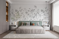Wildlife-inspired mural with elegant birds
