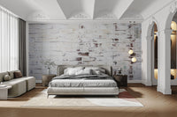 Industrial Grungy White Wash Brick Wallpaper Murals - Giffywalls