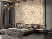 Subtle floral wallpaper featuring soft white daisies

