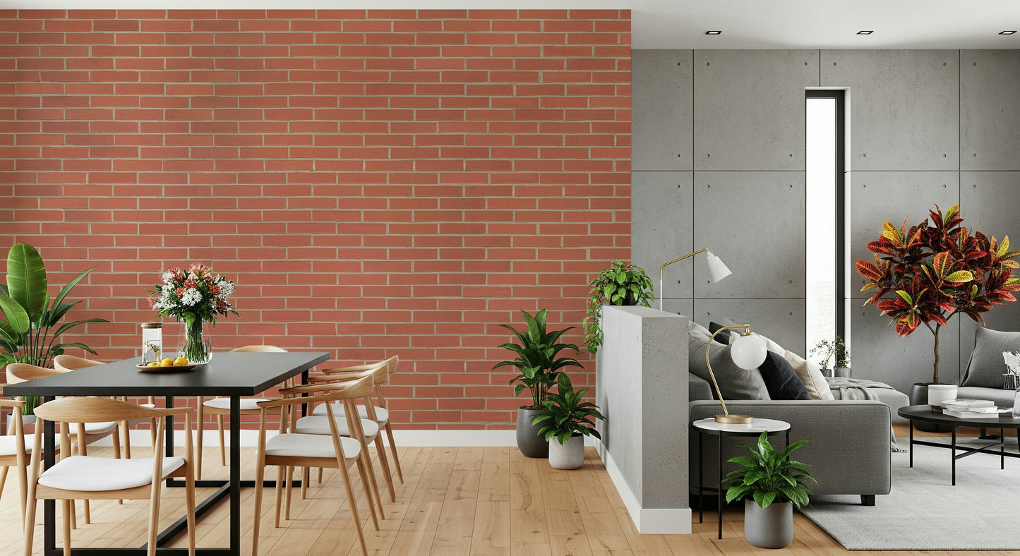 A contemplative faux brick wallpaper mural for a feature wall.


