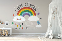 Colorful Rainbow & White clouds Wallpaper - Giffywalls