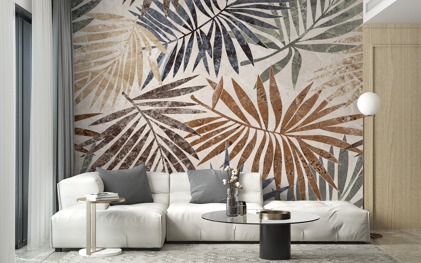 Rustic Palm Wall Mural - Giffywalls