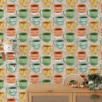 Multicolor mug design wallpaper for walls
