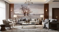 Misty Morning Meadow Wall Mural