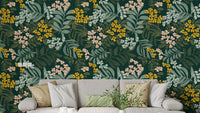 Whimsical Forest Flora Wallpaper Mural
