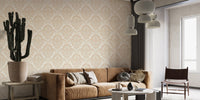 Timeless damask beige pattern for walls
