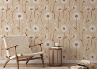 Cozy daisy wall mural for bedrooms and kitchens


