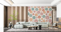 Retro Happy Face Groovy Smiles Wall Mural