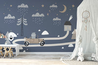 Vintage Retro Car Kids Wallpaper Murals - Giffywalls