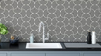 Black geometric striped pattern wallpaper
