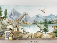 Dino dreams wallpaper murals for kids room - Giffywalls