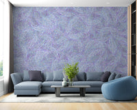 Purple watercolor flowers mural for a summery ambiance.
