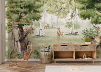 Watercolor Woodland Wonders Mural Wallpaper - Giffywalls