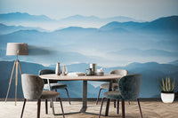 Blue Mountains Ombre Wallpaper Mural - Giffywalls