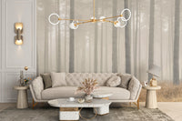 Serene pine forest wallpaper enhancing living space