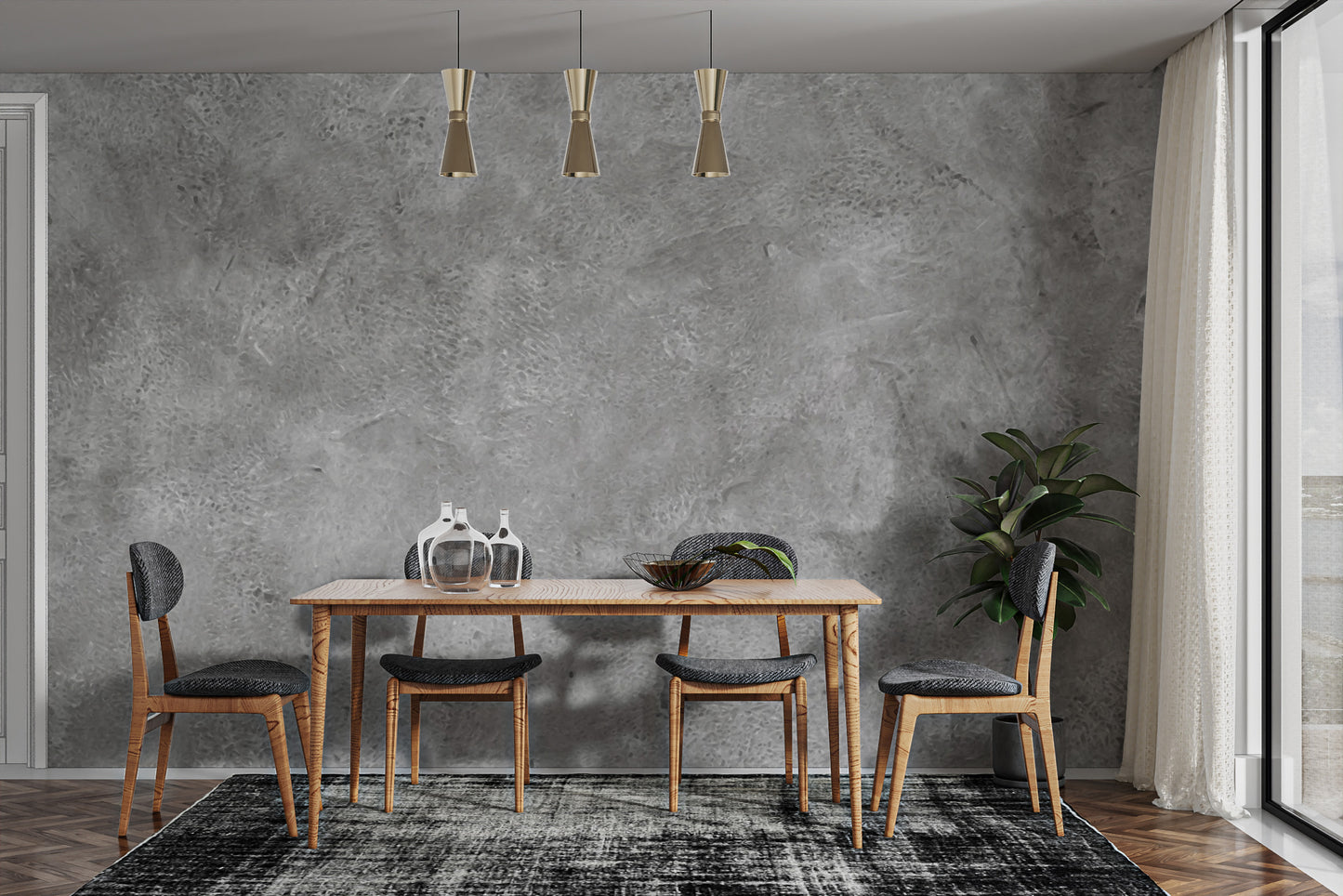 Grey Concrete Texture Wallpaper Mural - Giffywalls
