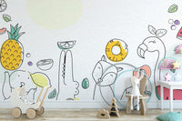 Colorful mural for children's nursery walls
