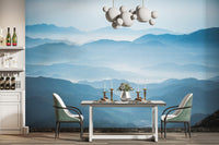 Blue Mountains Ombre Wallpaper Mural - Giffywalls