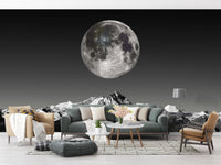 Moonlight wallpaper in black and white
