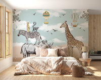 Savannah Animals Kids Room Wallpaper Mural - Giffywalls