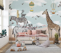Savannah animals wallpaper for kids' walls
