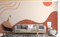 Boho Mountain Design Wallpaper Mural - Giffywalls
