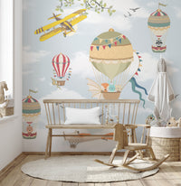 Floating Balloons Kids Wallpaper Mural - Giffywalls