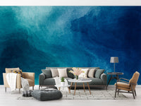 Contemporary blue paint wallpaper design