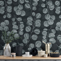 Eucalyptus Gray Leaves wallpaper mural