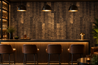 Elegant Solid Dark Brown Oak Wood Wallpaper