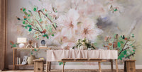 Watercolor Pink Sakura Flower Wallpaper Murals - Giffywalls