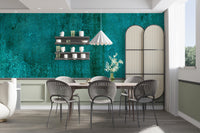 Turquoise Rustic Concrete Texture Wallpaper Mural - Giffywalls