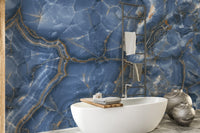 Elegant blue and white onyx marble wallpaper