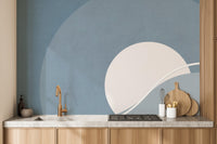 Abstract concentric wallpaper in blue tones
