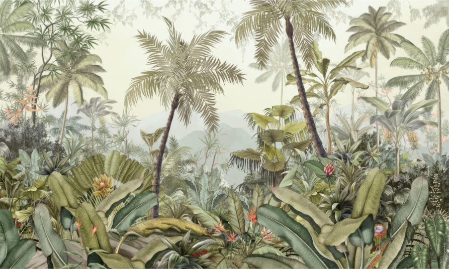 Lush Green Forest Wallpaper Murals in your room — zoomed