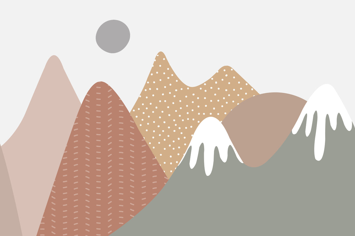 Stippling Mountains Wallpaper Murals in your room — zoomed