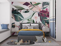 Tropical Leaflets wallpaper mural - Giffywalls