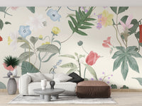Vintage wildflowers wallpaper mural - Giffywalls