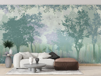 Forest Green Wallpaper with Serene Herons - Giffywalls