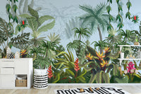 Daytime Colorful Tropical Jungle Design Wallpaper Murals - Giffywalls